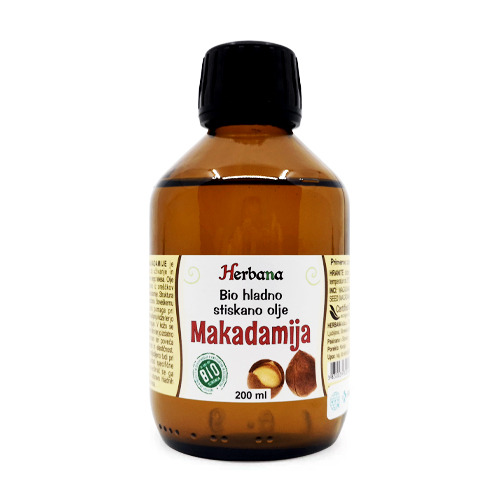 Olio di macadamia, spremitura a freddo, 200 ml.