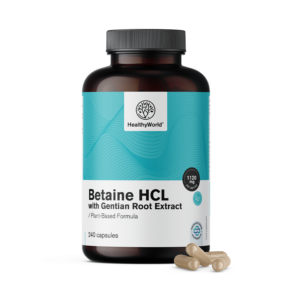 Betaina HCL 1120 mg con genziana